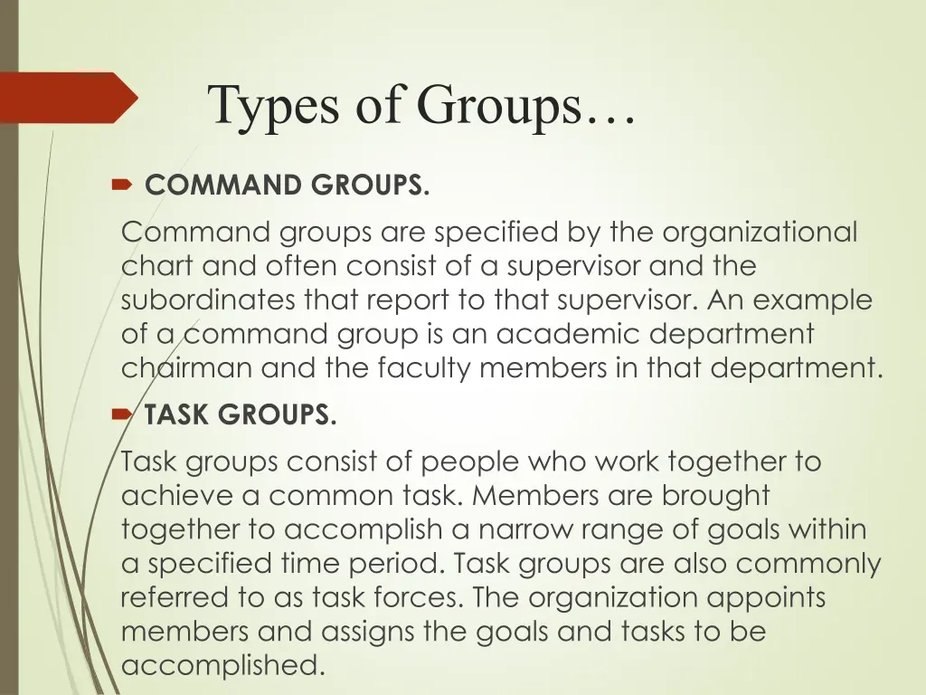 types of groups 1