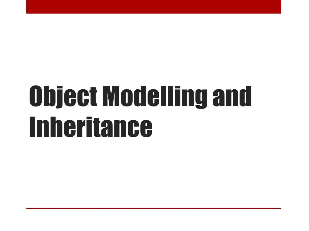 object modelling and inheritance