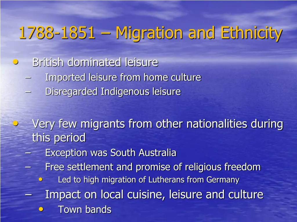 1788 1851 migration and ethnicity