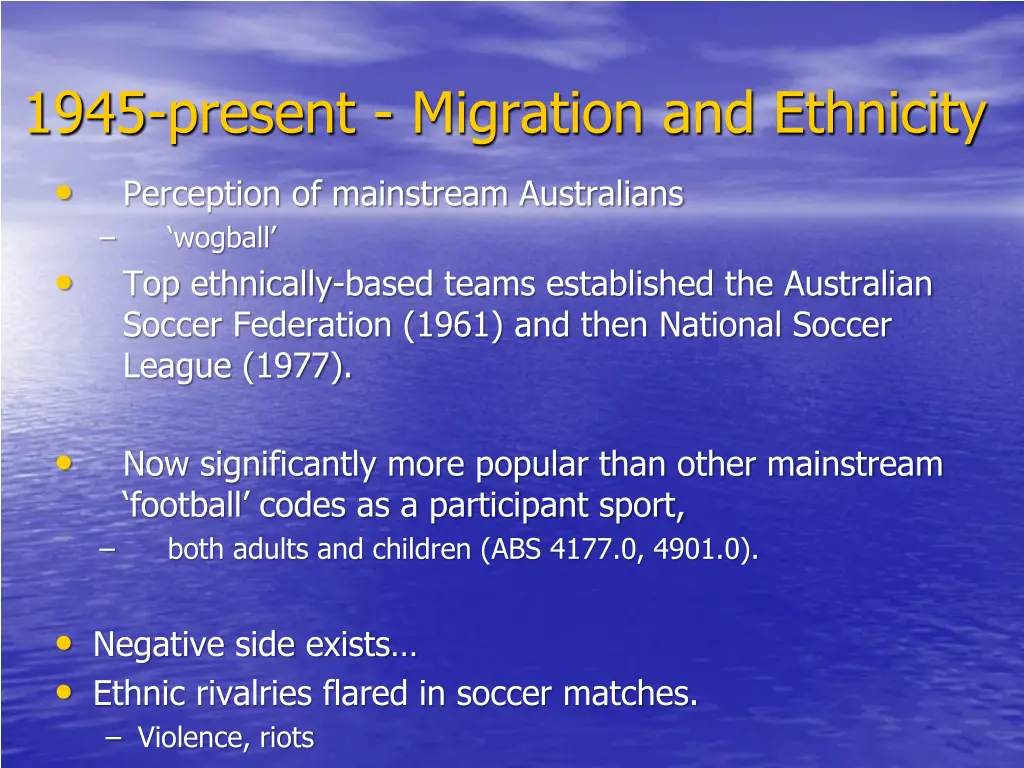 1945 present migration and ethnicity perception