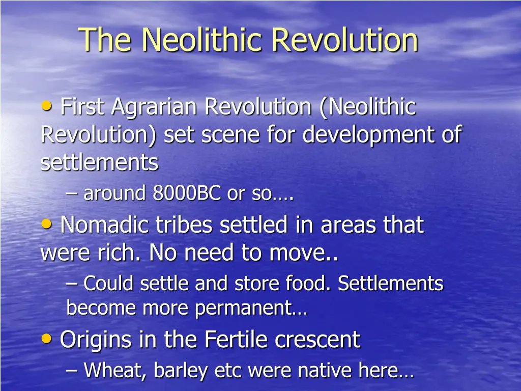 the neolithic revolution