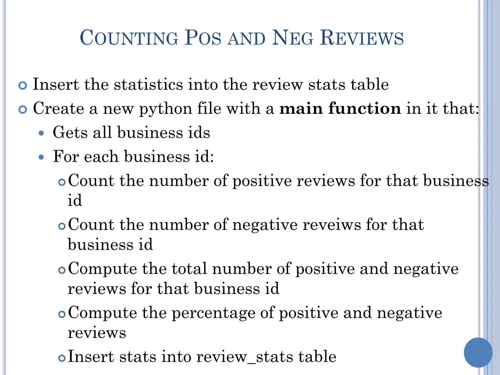 c ounting p os and n eg r eviews