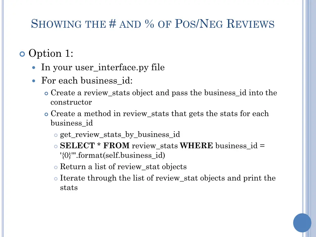s howing the and of p os n eg r eviews
