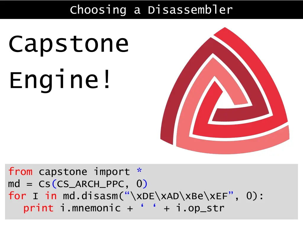 choosing a disassembler