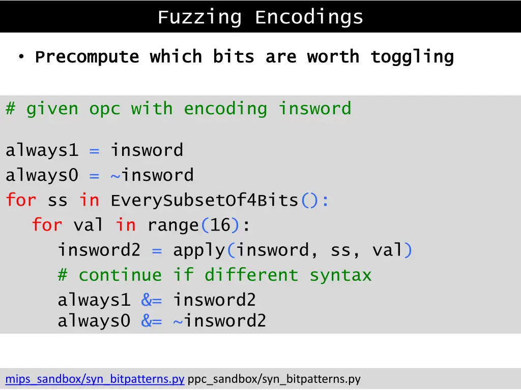 fuzzing encodings