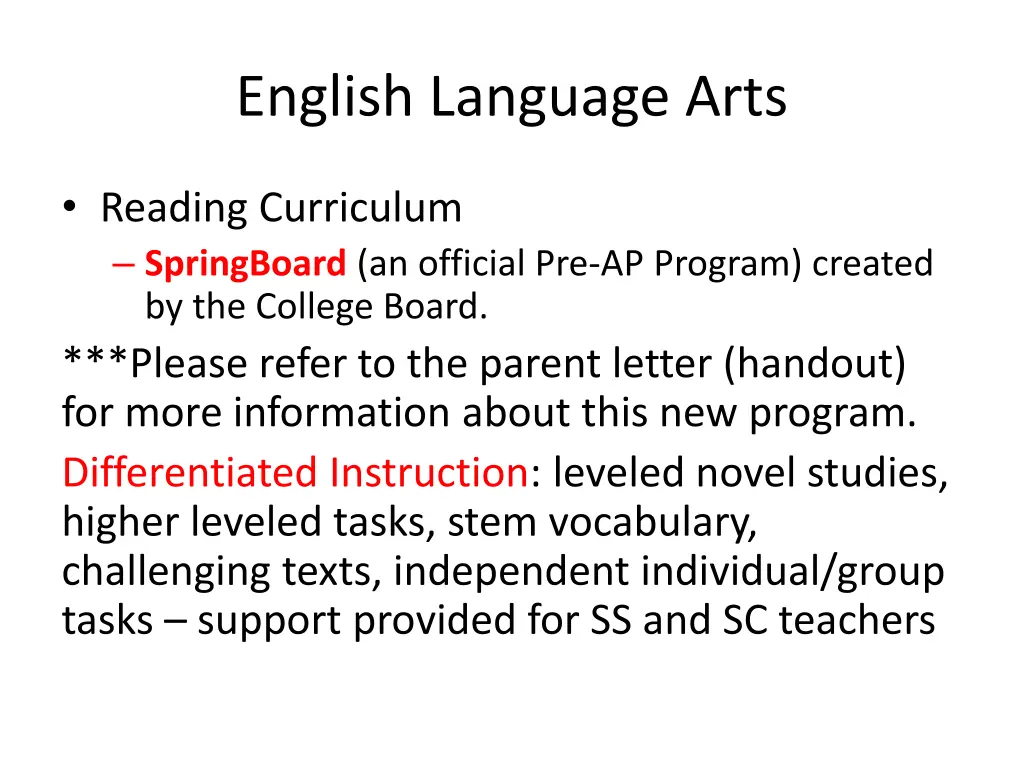 english language arts