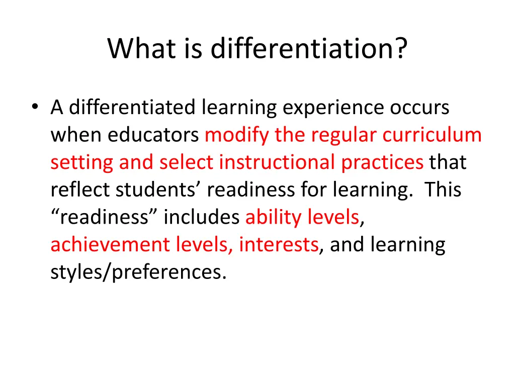 what is differentiation