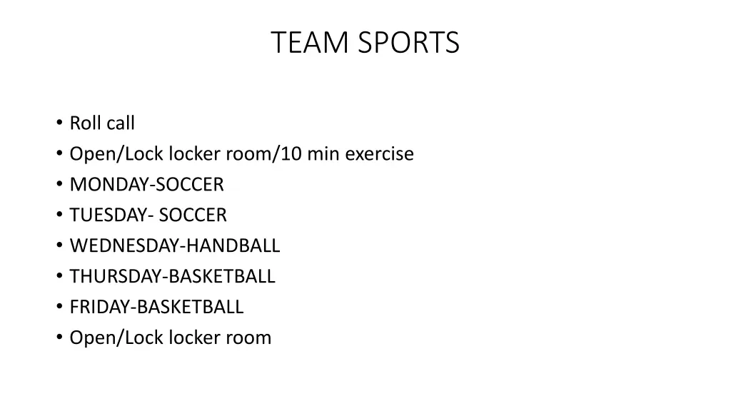 team sports