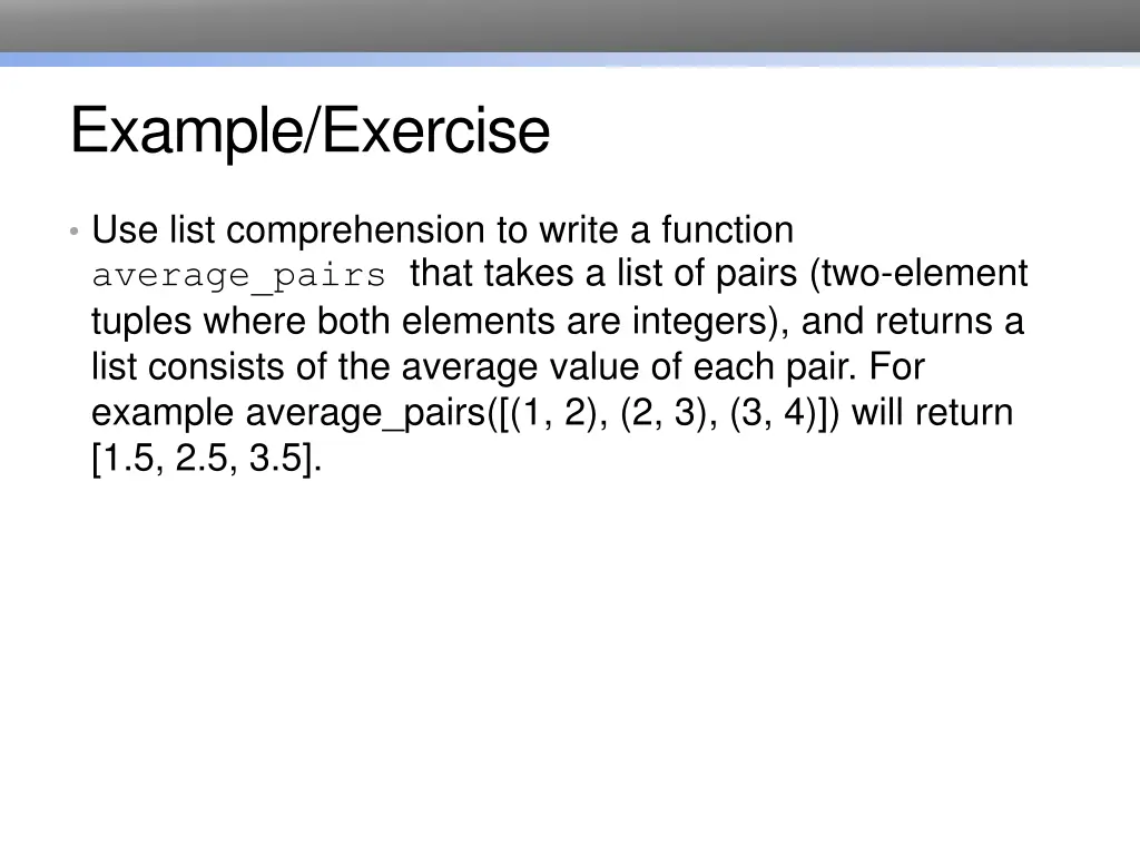 example exercise