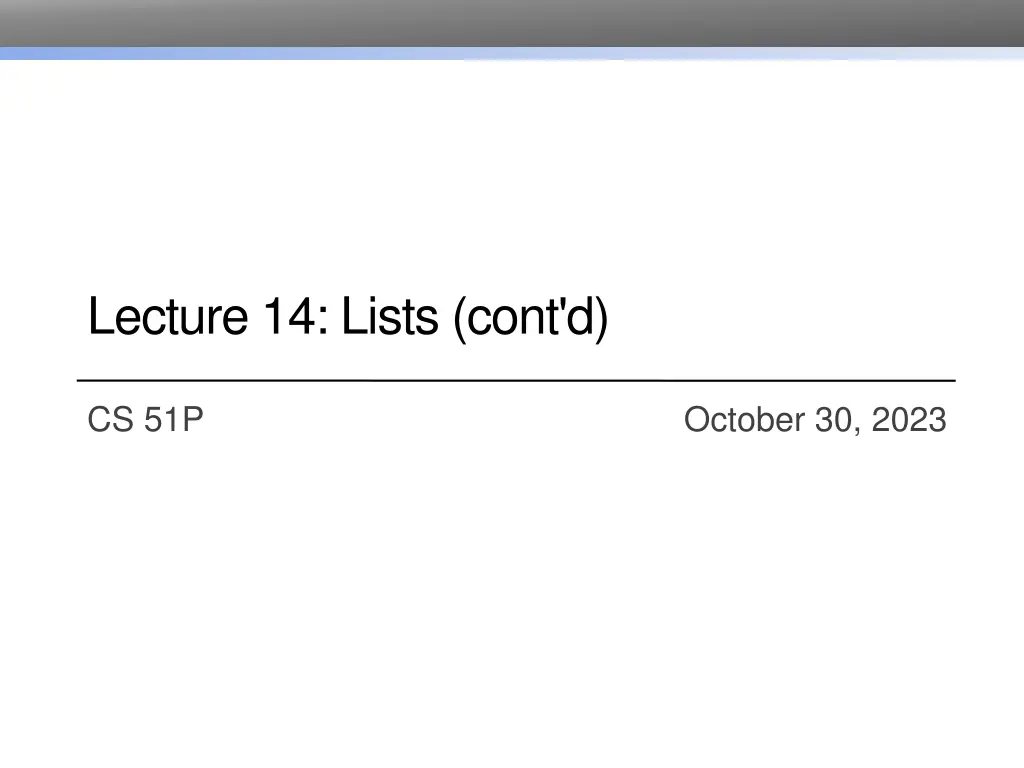 lecture 14 lists cont d