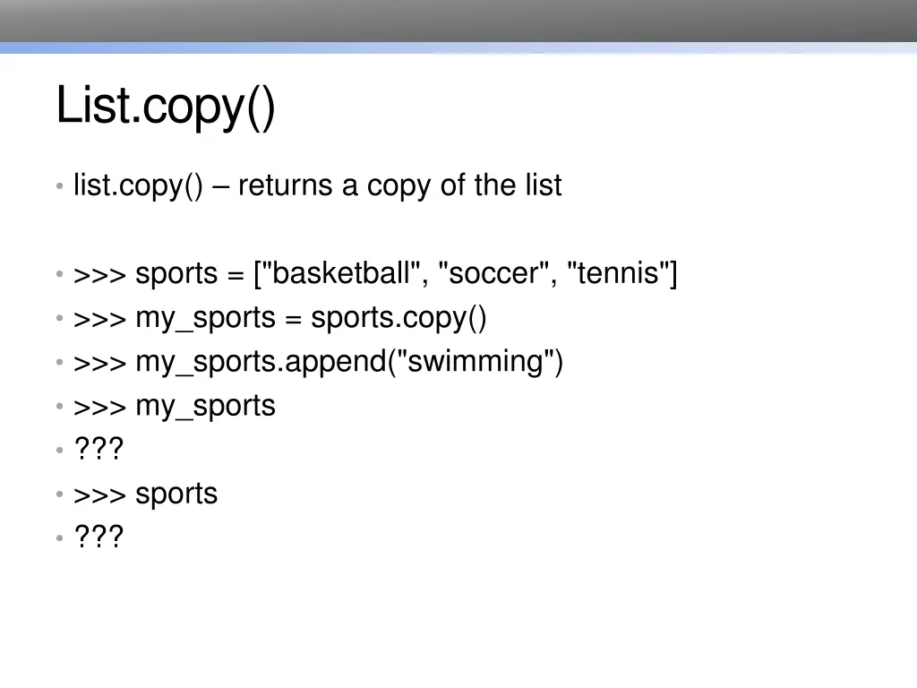 list copy