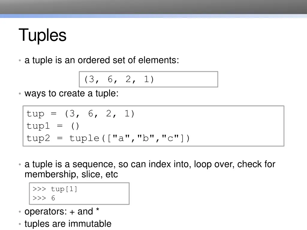 tuples