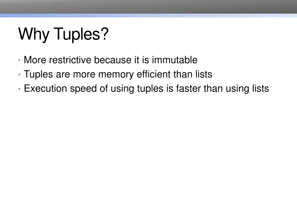 why tuples