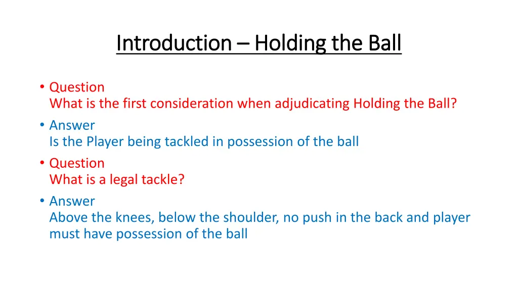 introduction introduction holding the ball 1
