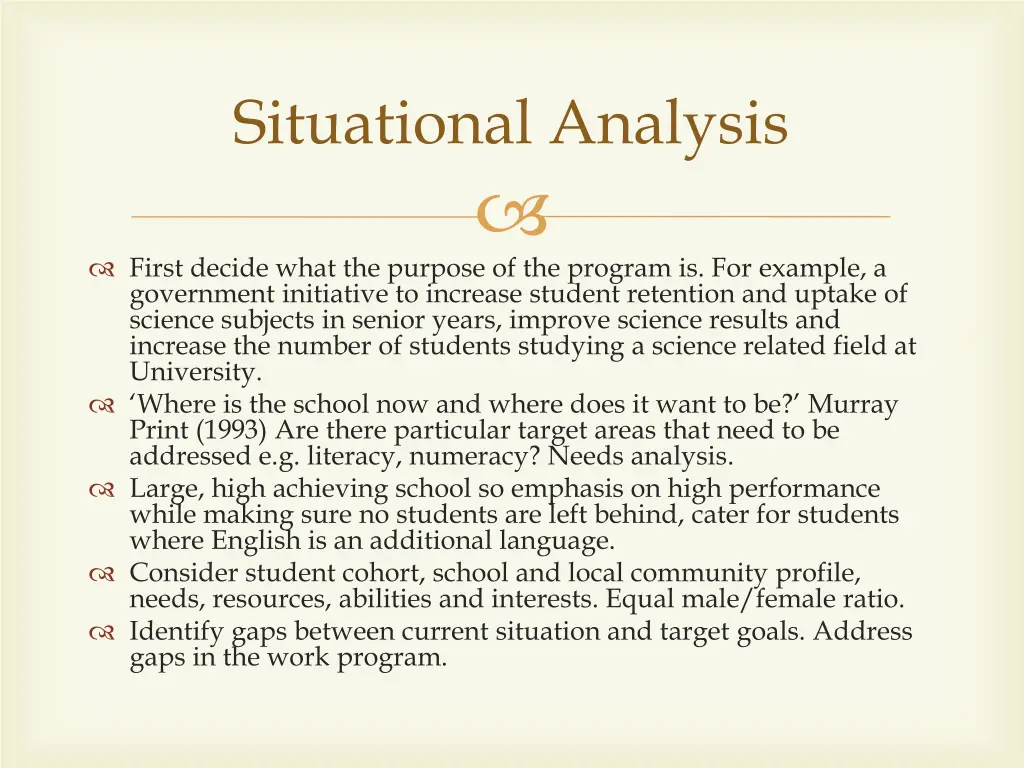 situational analysis
