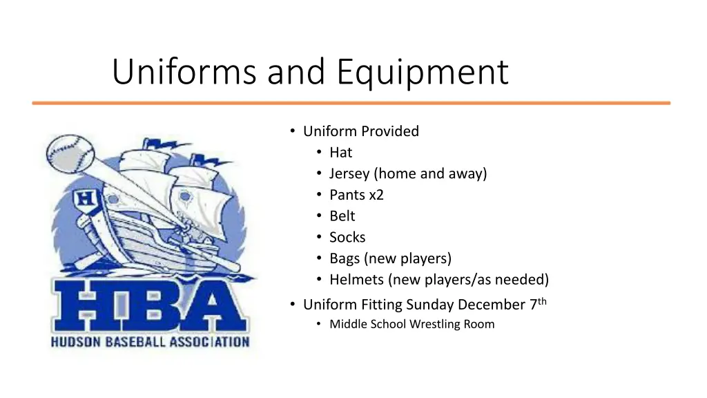 uniforms and equipment