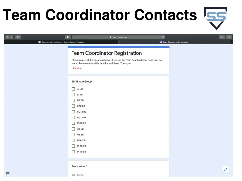 team coordinator contacts 1