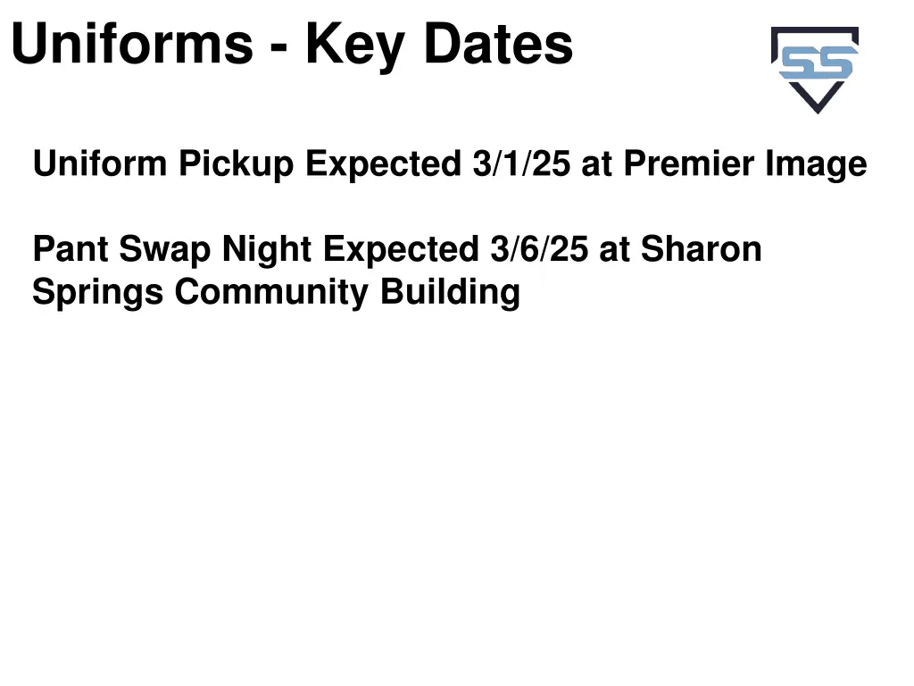 uniforms key dates