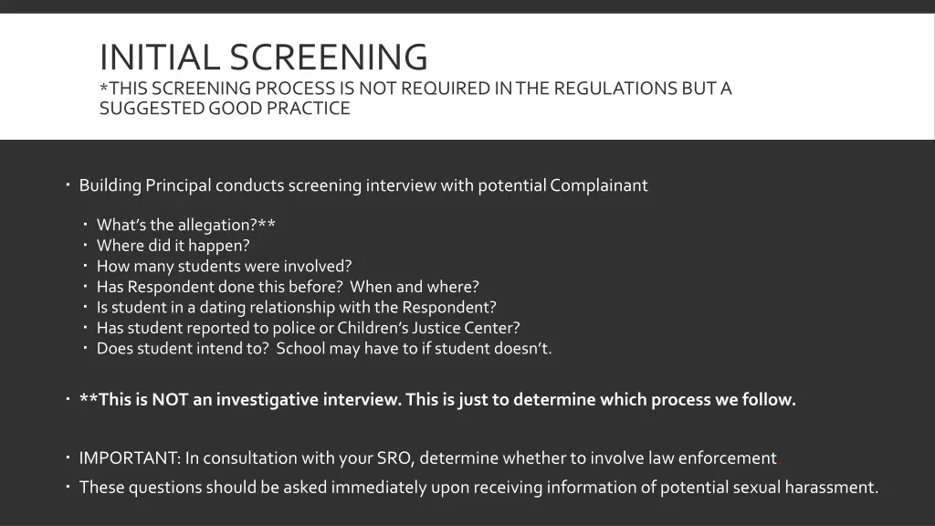 initial screening this screening process
