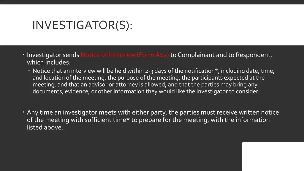 investigator s