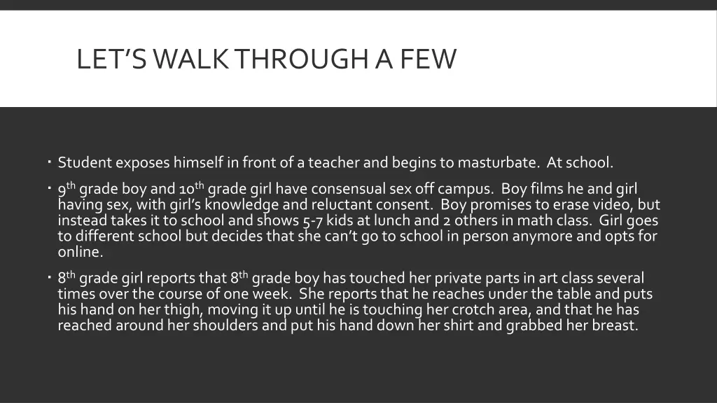 let s walk through a few
