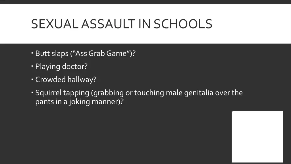 sexual assault in schools