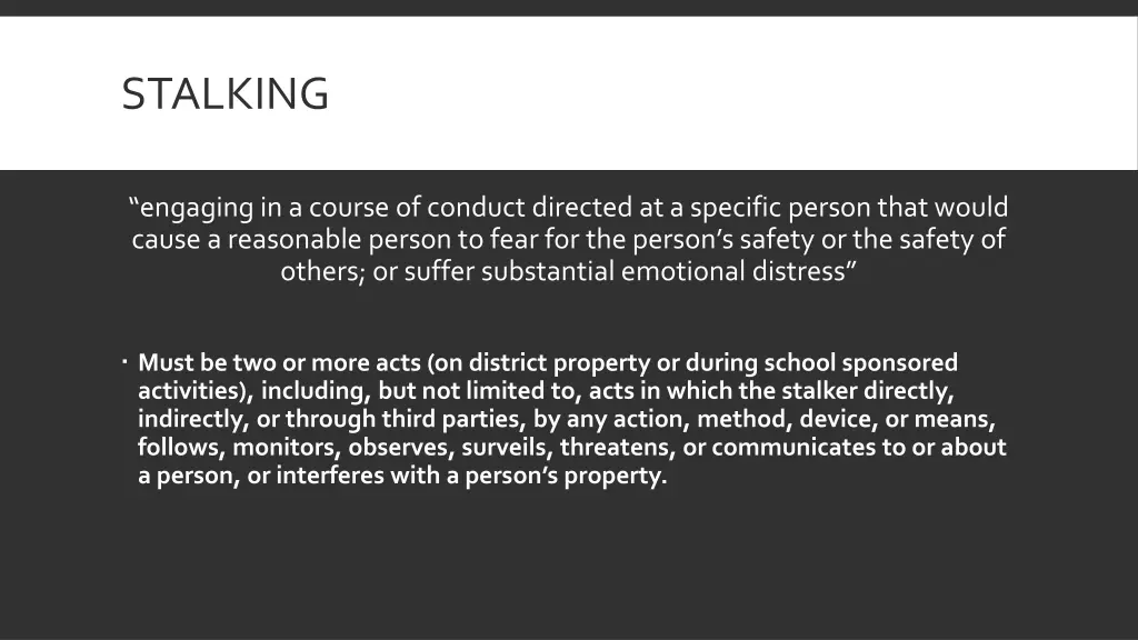 stalking