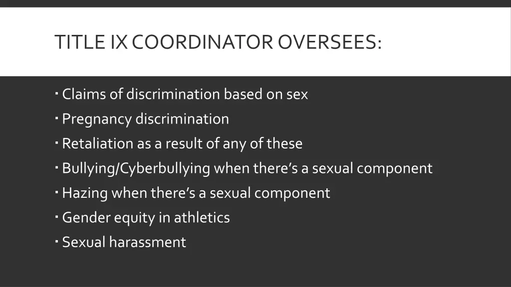 title ix coordinator oversees