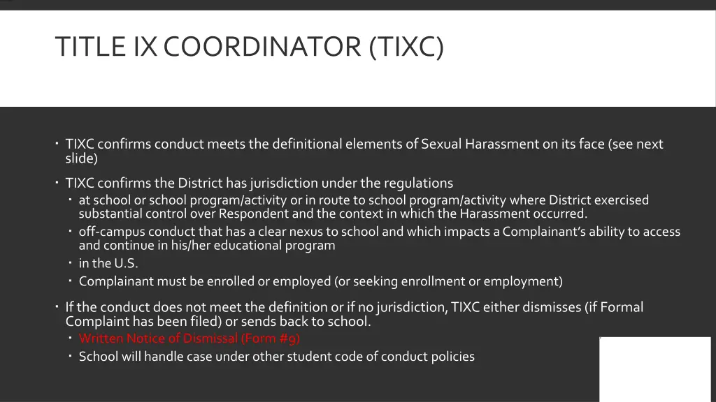 title ix coordinator tixc