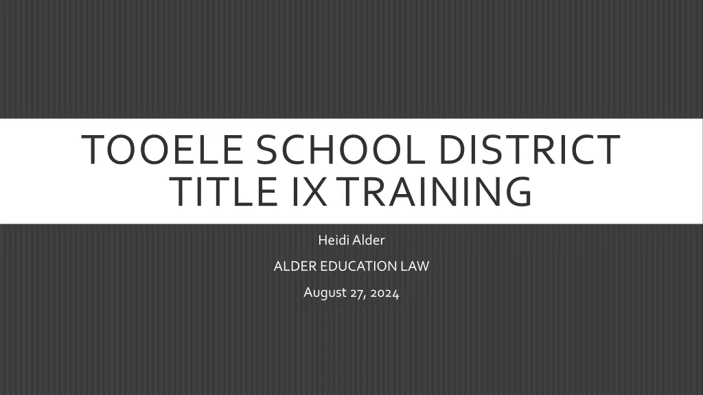 tooele school district title ix training