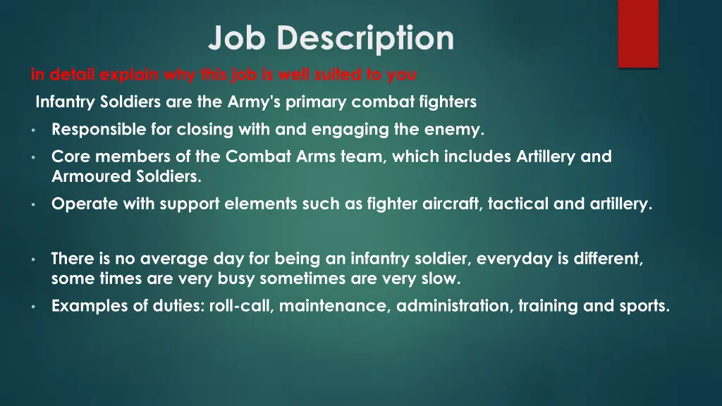job description