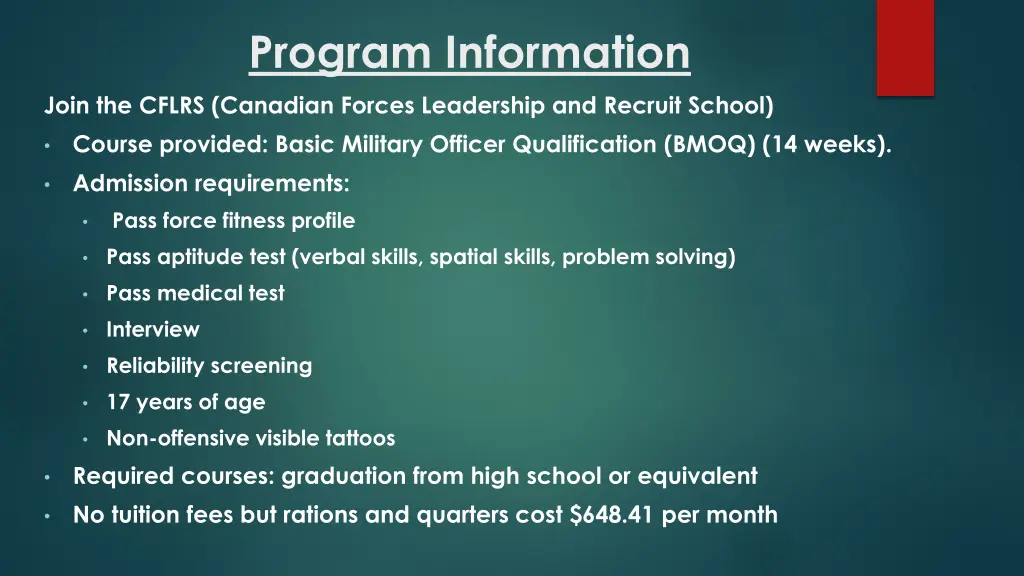 program information