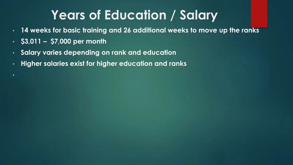 years of education salary