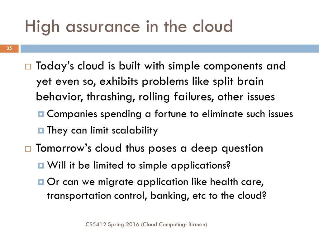 high assurance in the cloud