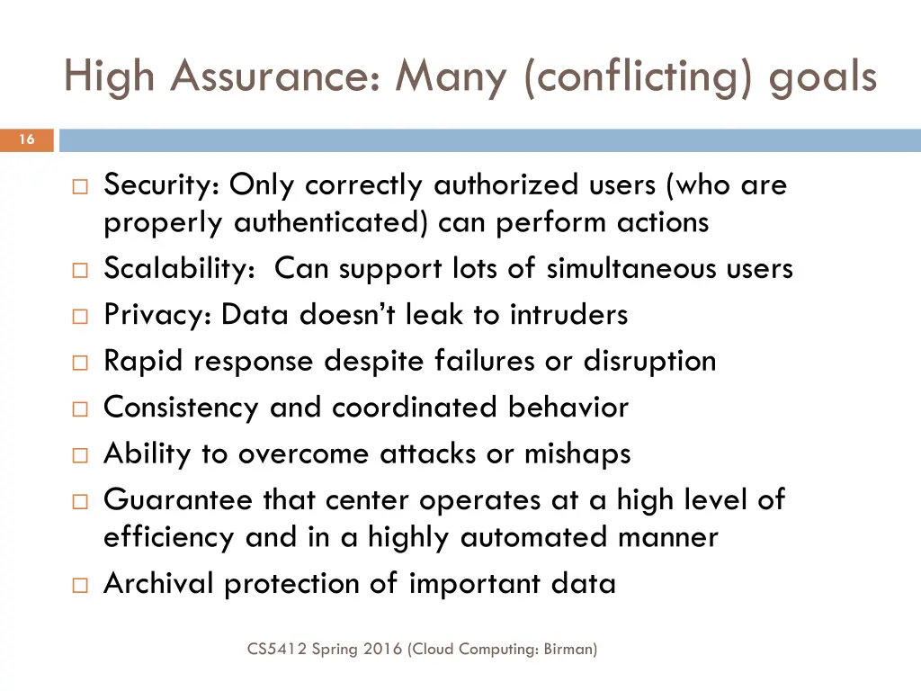 high assurance many conflicting goals