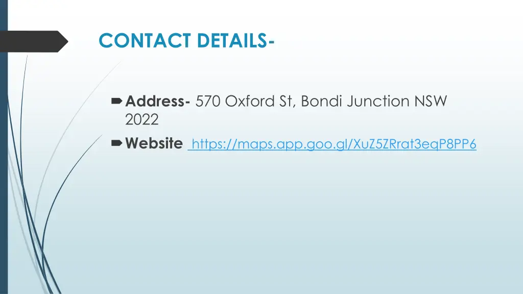 contact details