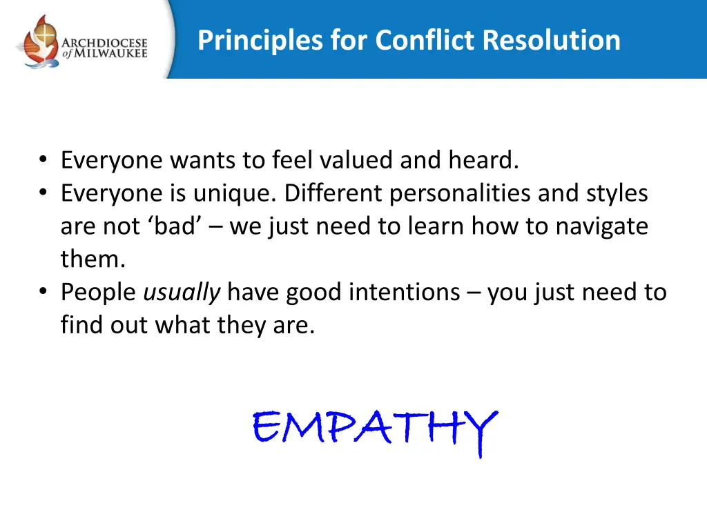 principles for conflict resolution
