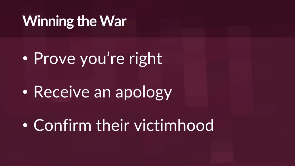 winning the war