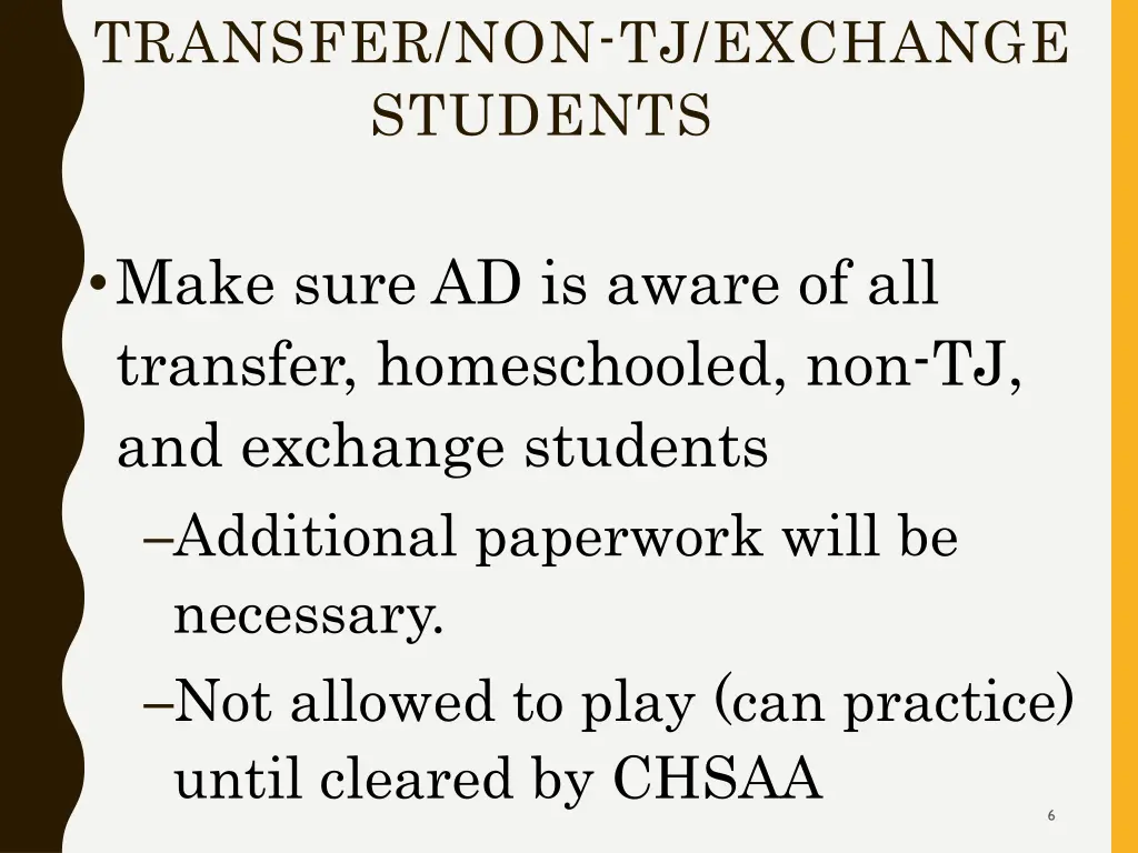 transfer non tj exchange students