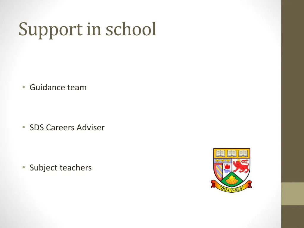 support in school