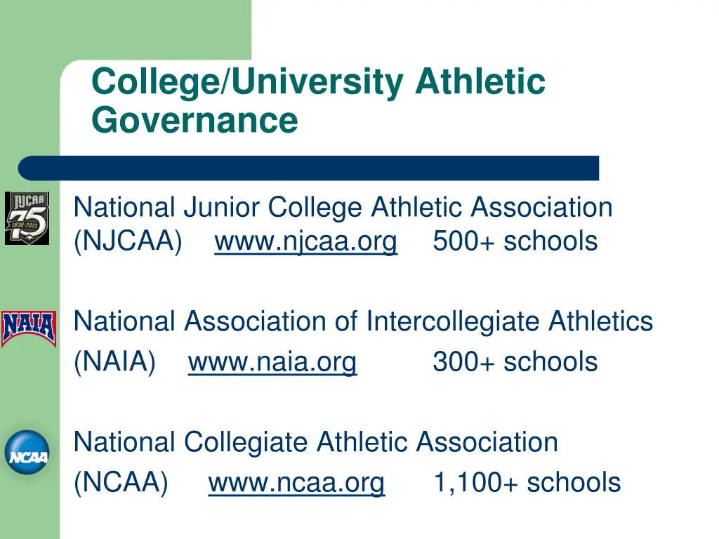 college university athletic governance