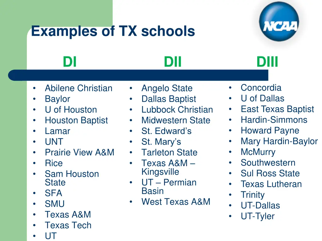 examples of tx schools