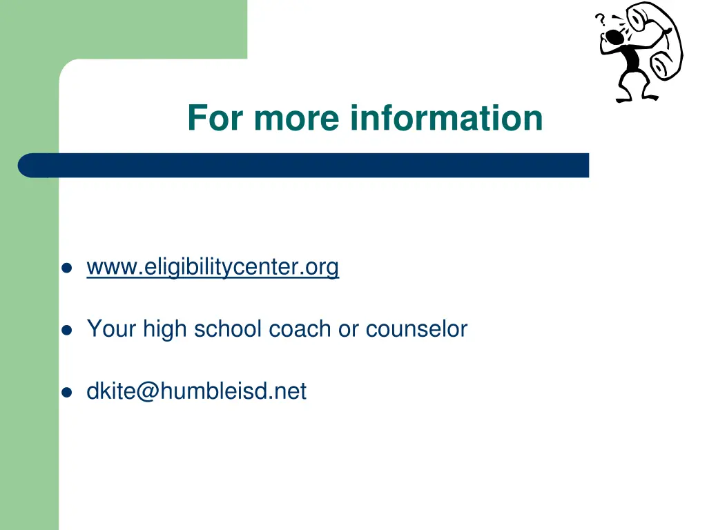 for more information
