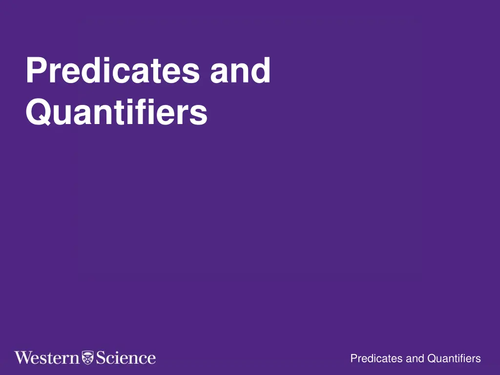 predicates and quantifiers