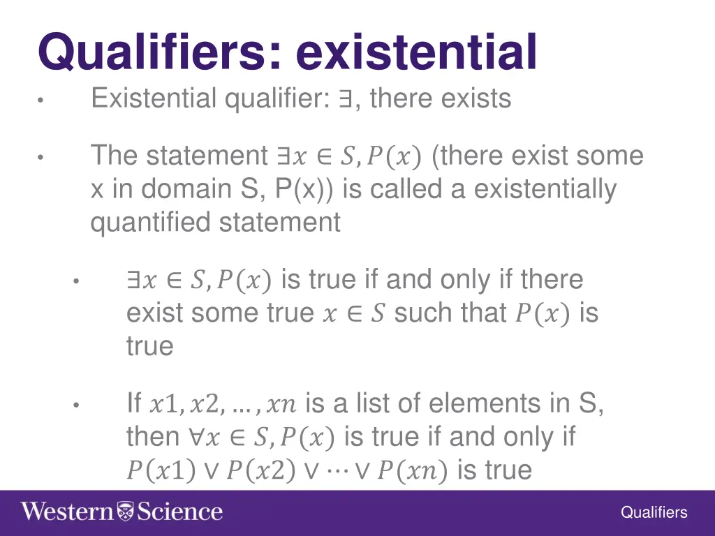 qualifiers existential existential qualifier