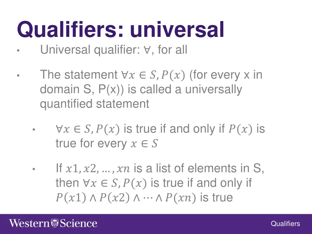 qualifiers universal universal qualifier for all