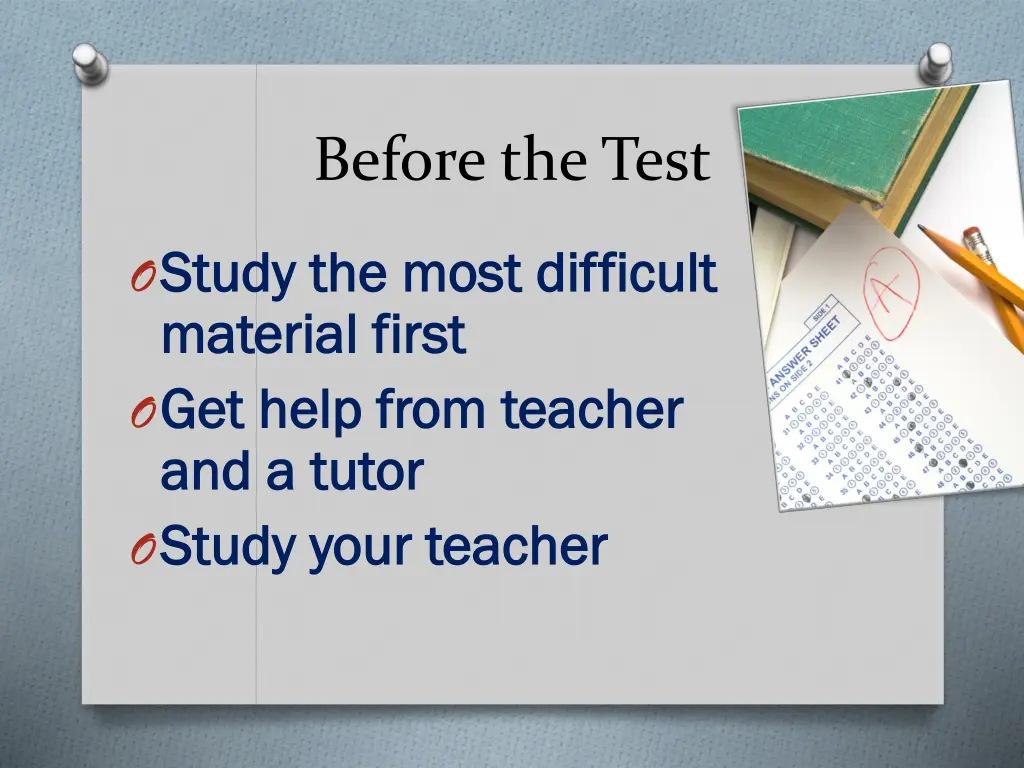 before the test 1