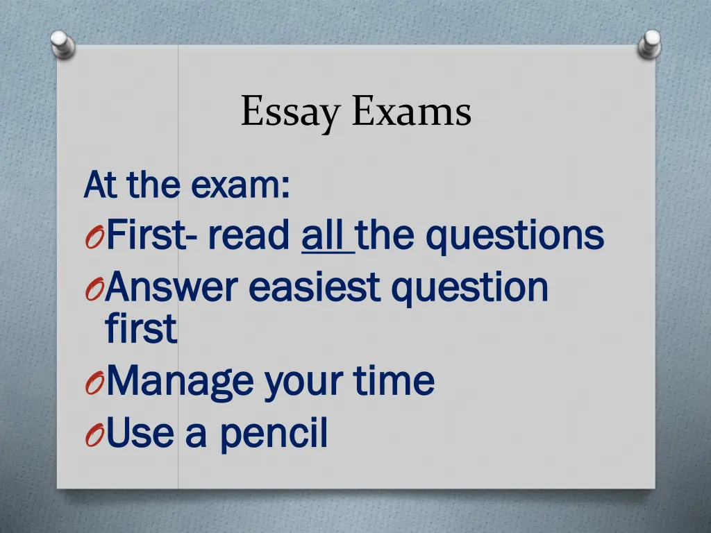essay exams