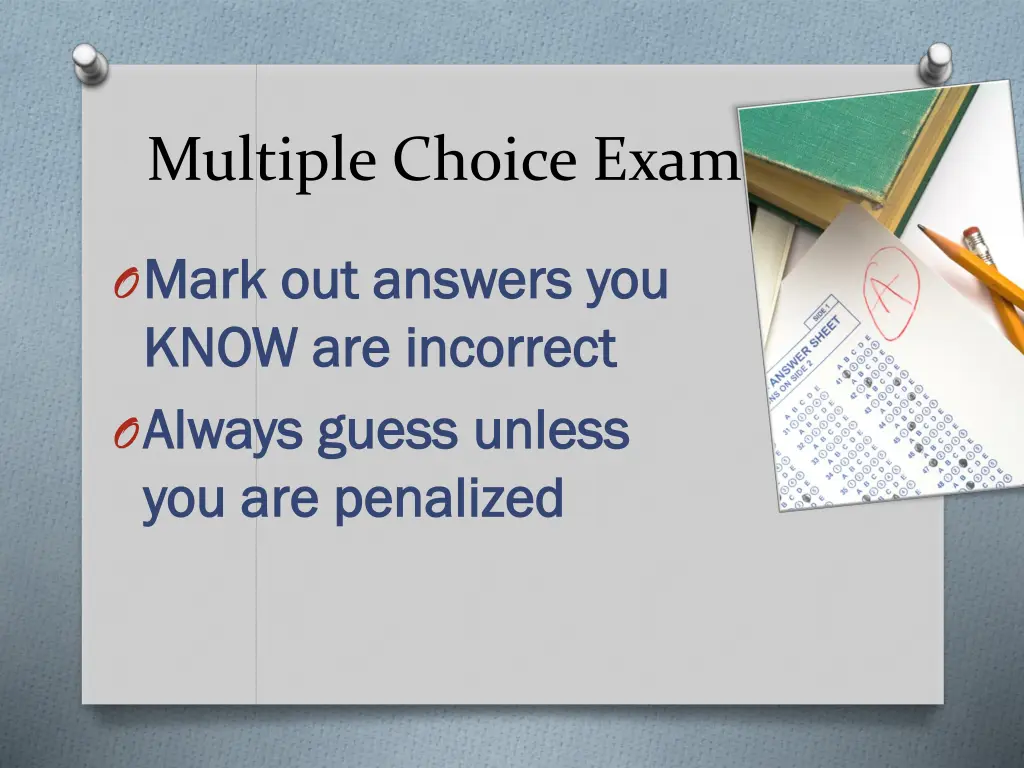 multiple choice exam