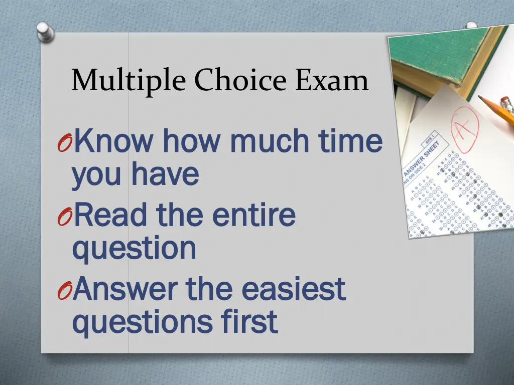 multiple choice exam s